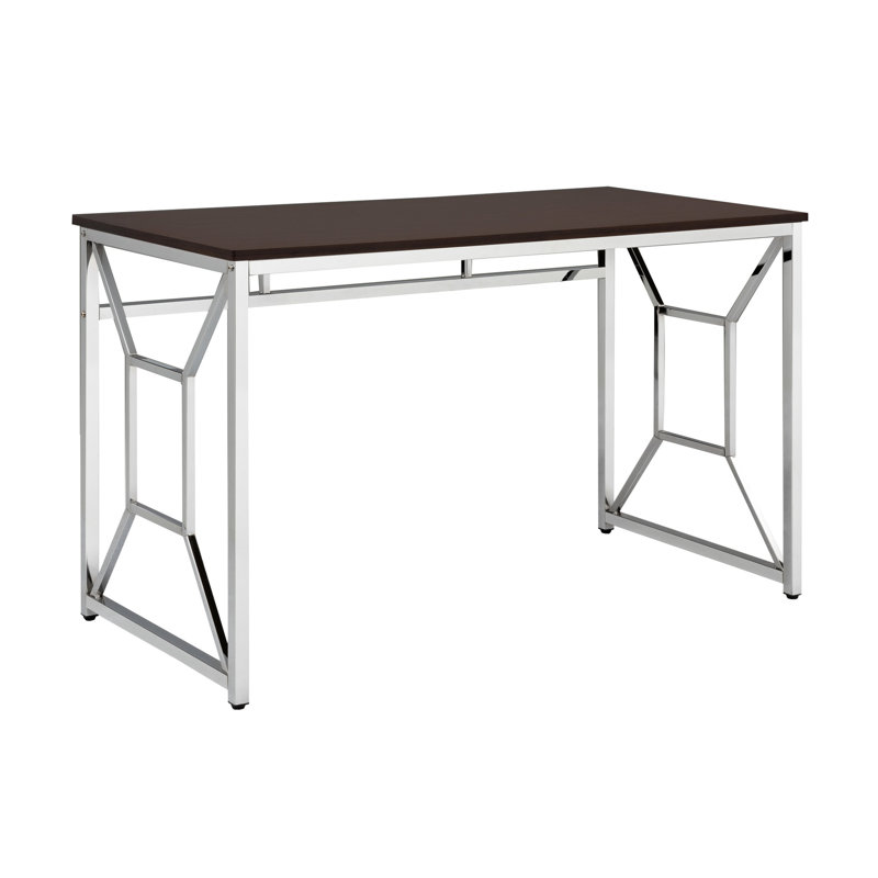 Bureau d'ordinateur brun - bureau de 47 po de largeur pour un environnement de travail efficace, bois d'ingénierie Scratch, pieds, espace de travail moderne facile à assembler avec surface, Scratch en bois, assemblage simple