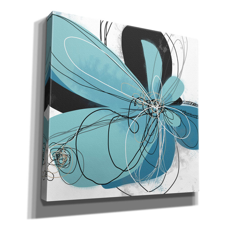 «Azul Poetry 2» par Jan Weiss, art mural sur toile, H 18 po x l 18 po x P 0,75 po