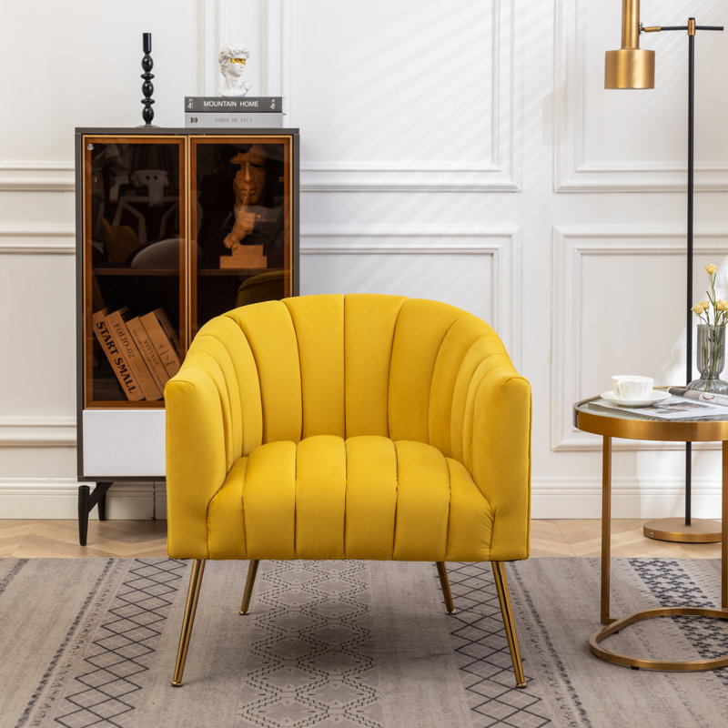 Velvet Armchair, Yellow
