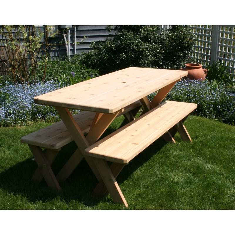 Tignall 6 - Person Patio Dining Set with Rectangular Table, 10', Cedar Stain/Sealer