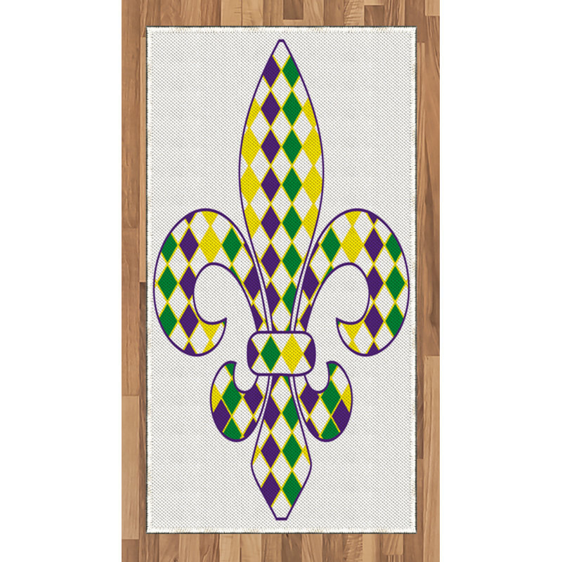 Mardi Gras High Density Long Fiber Poly Threads Decorative Area Rug Carpet, Rectangle 2'7" x 5'