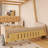 Wood Frame Full Size Car Bed With Pillow, Ceiling Cloth-1543015315