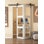 Porte de grange pliable à peindre 48 po x 84 po (verre givré double 24 po x 84 po 3) avec 3 panneaux de verre trempé givré pré-assemblés, porte de grange pliante pré-assemblée et fini blanc apprêté, ensemble de quincaillerie inclus