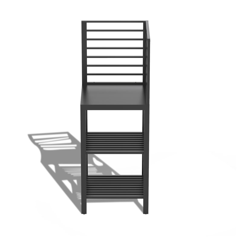 Îlot de cuisine extérieur autoportant avec rangement, table de préparation en aluminium résistant aux intempéries et support double