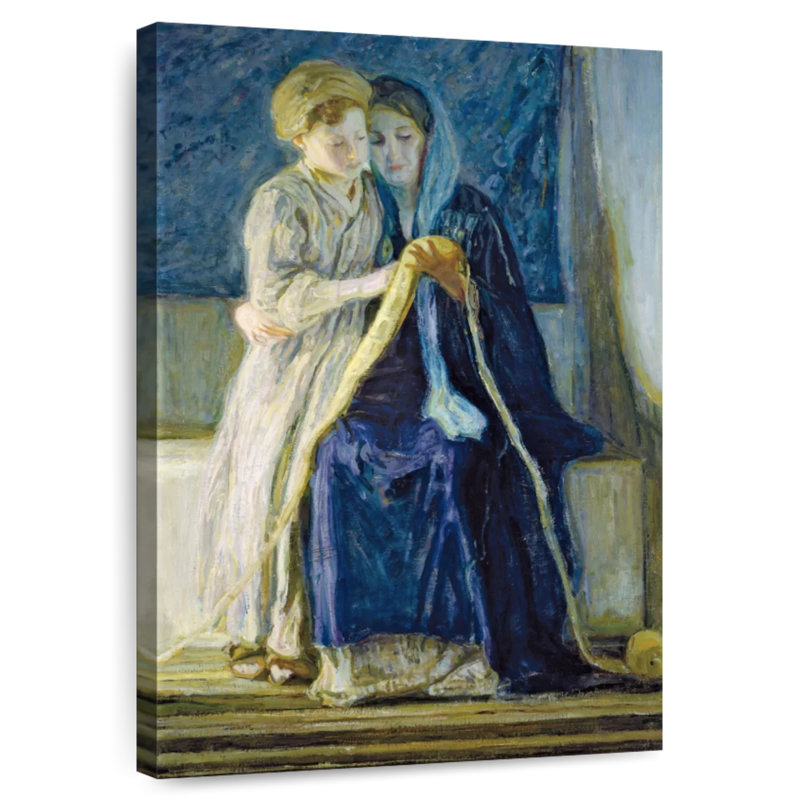 Adella Christ And Mother Studying Scriptures, 48" H x 32" W