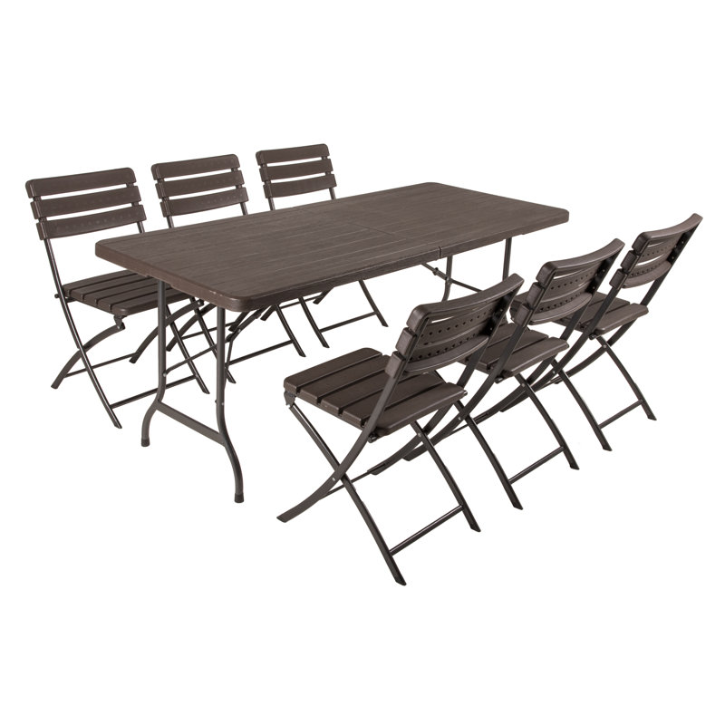 Nashari 6 - Person Patio Dining Set with Rectangular Table