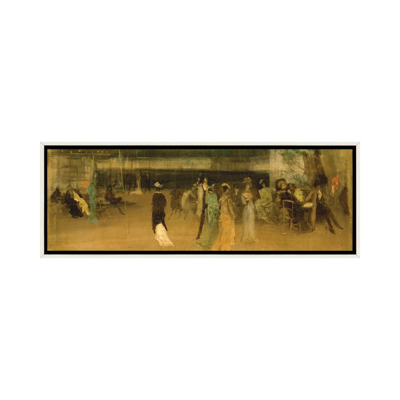 «Cremorne Gardens, No. 2», reproduction d'art mural, 16 po x 48 po, Toile avec cadre, Blanc patiné