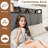 Twin XL Platform Bed with Storage Headboard and Charging Station - Linen Upholstered Frame with Drawers, USB & Type-C Ports, No Box Spring Needed, Light Grey