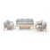7-Person Outdoor Acacia Wood Conversation Set With Cushions And Table
