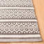 Tapis ivoire / noir en coton tissé à la main à motif géométrique Bester-24598021