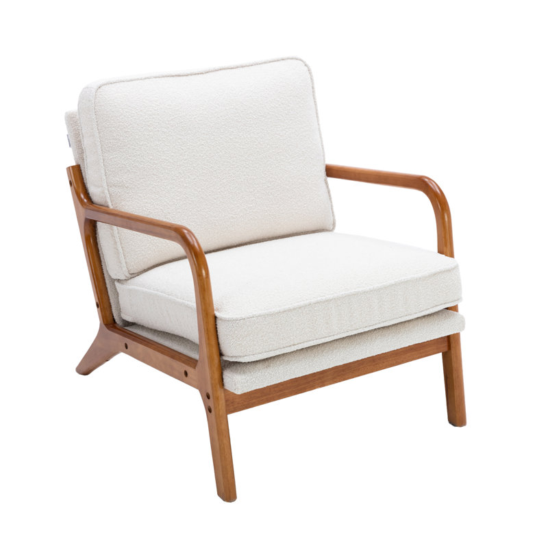 Daquan 43.05cm H Boucle Upholstered Armchair, Beige