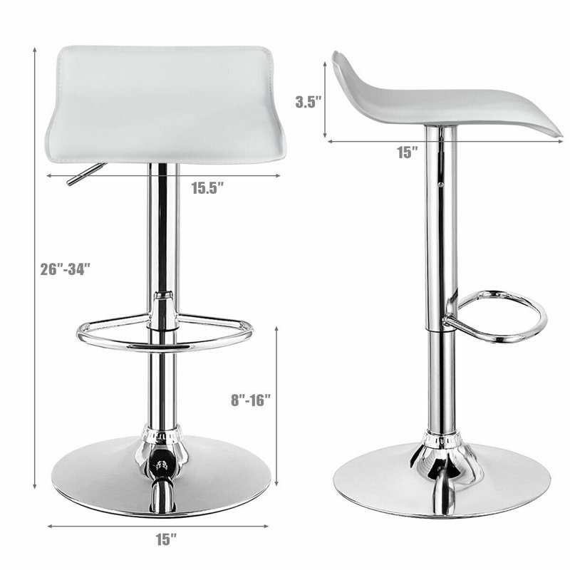 Aryelle Swivel Upholstered Adjustable Height Counter Stool with Metal Frame, White