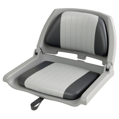 Siège de bateau de pêche pliable avec coussin en éponge haute densité en PVC et structure en PP gris