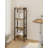 4 Shelf Rustic Style Industrial Bookcase With 2 Hooks-218500286