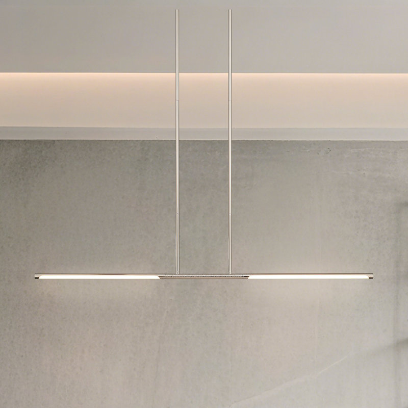 Lustre linéaire en nickel poli 5 lumières à DEL 5cc Drexel 48 pouces
