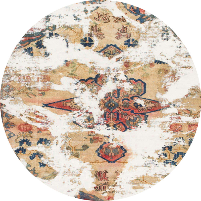 Tapis multicolore à motif abstrait Statford, Rond 5 pi