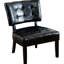 Chaise noire en similicuir avec sièges surdimensionnés et capitonnage captivant de qualité durable