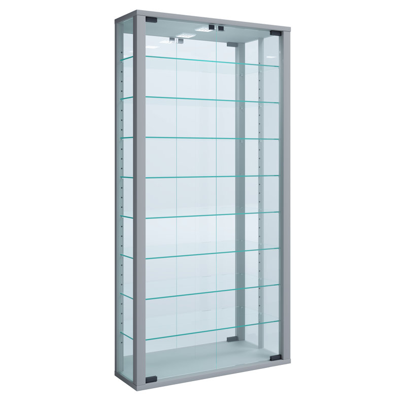 Carlyne Display Cabinet, Silver, No