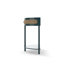 Table de bout unique en demi-lune avec porte coulissante en rotin