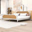 Lit plateforme en bois avec tête et pied de lit en rotin-115294541-115294543