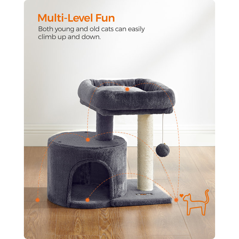 Tour pour chat Latitude Run® avec poteaux à griffer recouverts de sisal, gris fumé