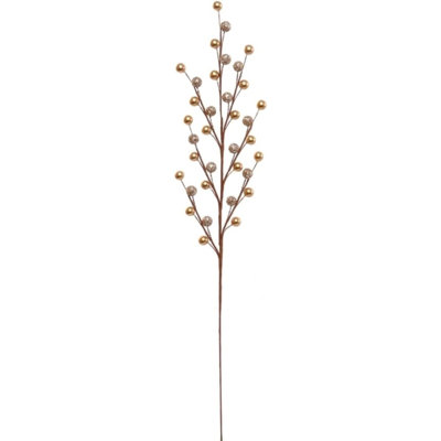 Ensemble de couronne de Noël à faire soi-même de 61 cm avec branches de baies dorées de 46 cm