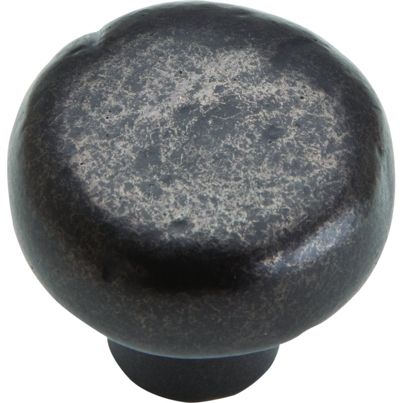 Distressed 1 3/8" Diameter Round Knob, Oil Rubbed Bronze