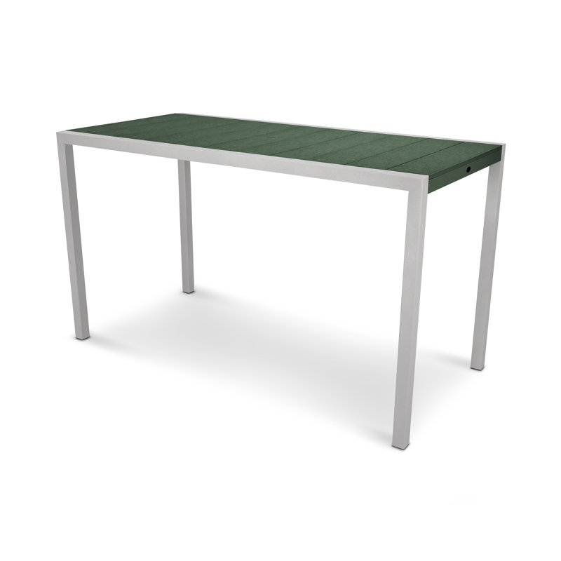 Table de bar POLYWOOD Surf City, Argent texturé / Forêt tropicale, 36 po x 73 po