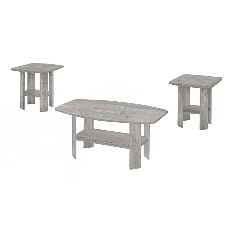 Ensemble de table, ensemble 3 pièces, café, bout, côté, décor, salon, stratifié, transitionnel, Gris foncé