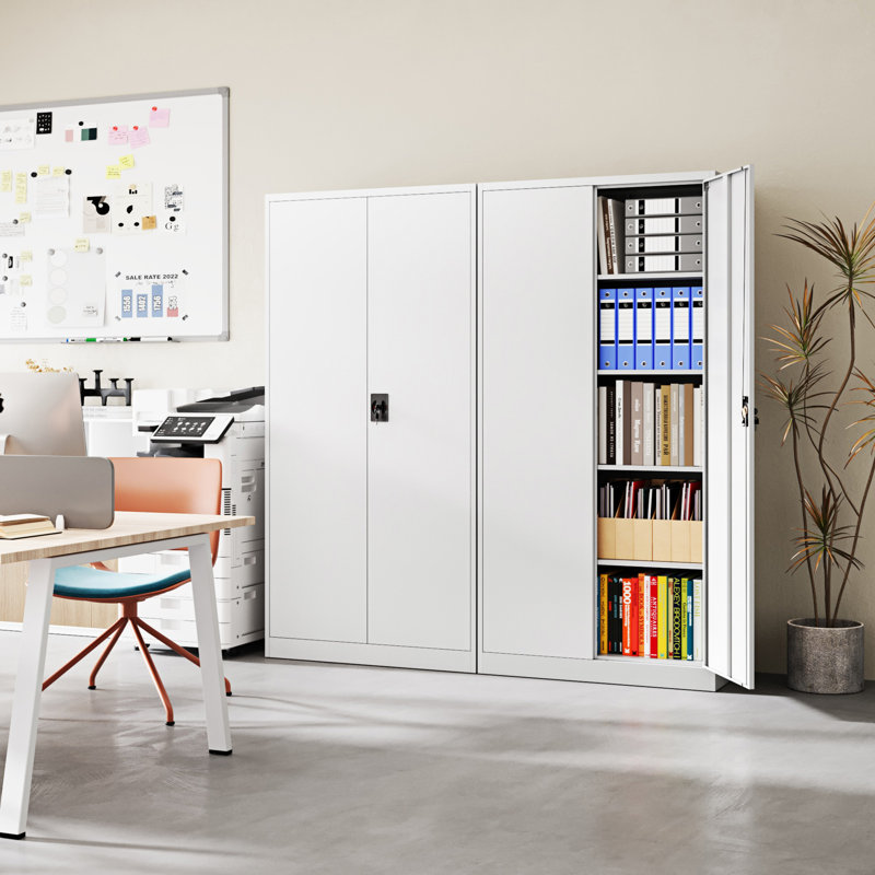 Jugoslav 32'' Wide 4 - Shelf Storage Cabinet, White