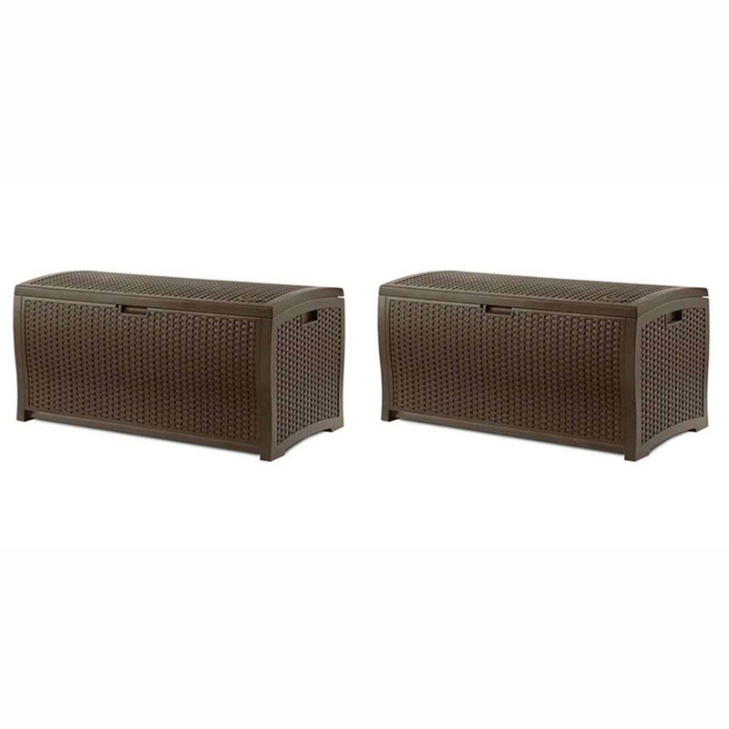 Suncast 21.5'' W 73 Gallons Water Resistant Resin Lockable Deck Box in Brown