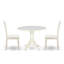 Ensemble de table de 5 pièces comprenant une table ronde et 4 chaises Parsons en tissu de lin avec double dossier en X - Lin blanc-1257475516-1266306389-1266306391