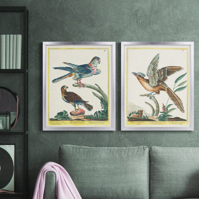 Toile encadrée de qualité supérieure Pastel Birds III - prête à être accrochée