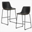 Ensemble de 2 tabourets de bar en cuir avec pieds en métal-111571465-111571464