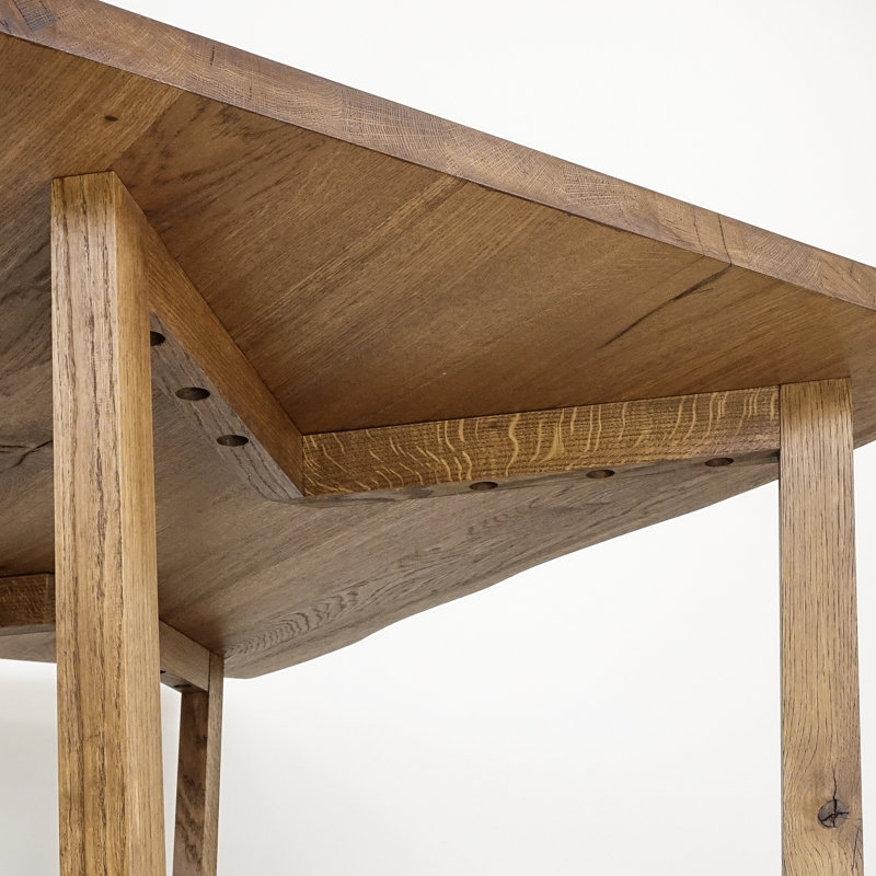 Heidi Oak Solid Wood Dining Table, 76cm H x 200cm L x 90cm W, Brown