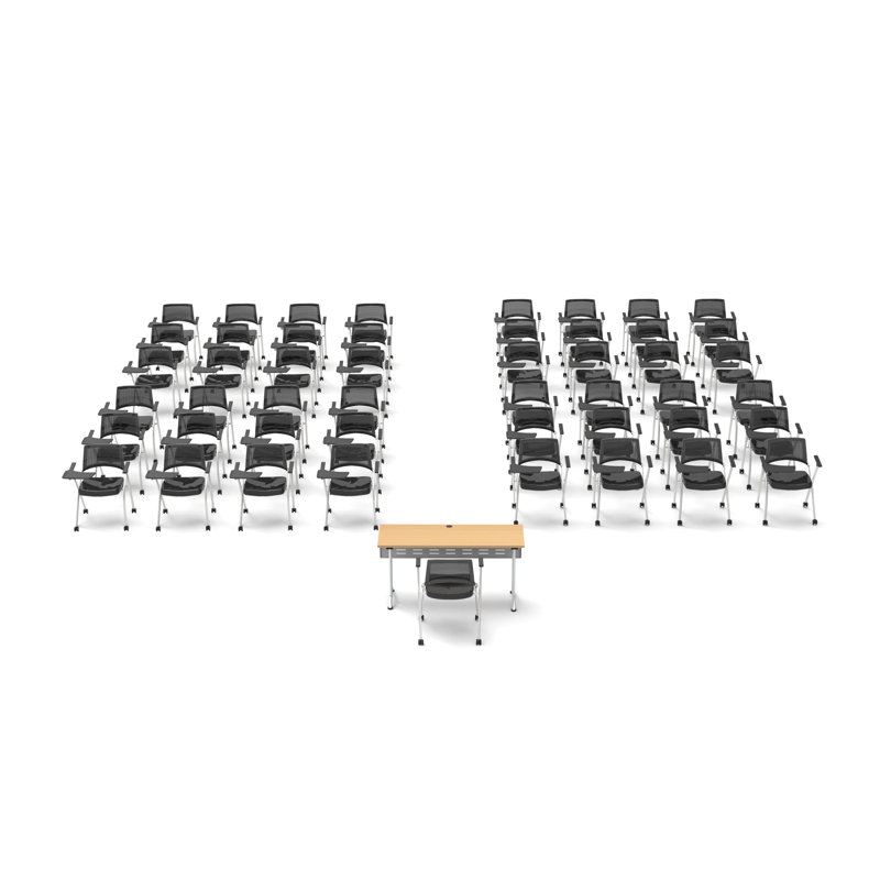 Novelty 49 Person Flip Top 22'' L Modular Training Table And Chair Set and Chair Set with Casters and Modesty Panel