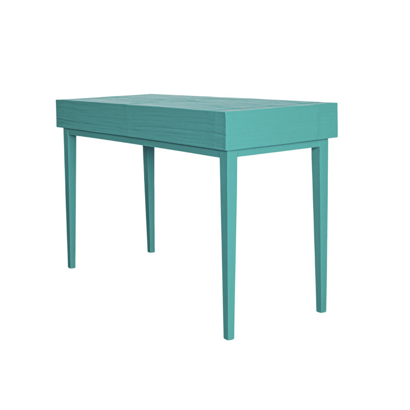 Andros Solid Wood Writing Desk, Truquoise