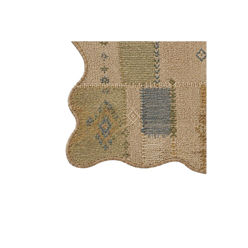 Tapis beige tissé à motif de poissons Mosso, 2'6" x 9'10"
