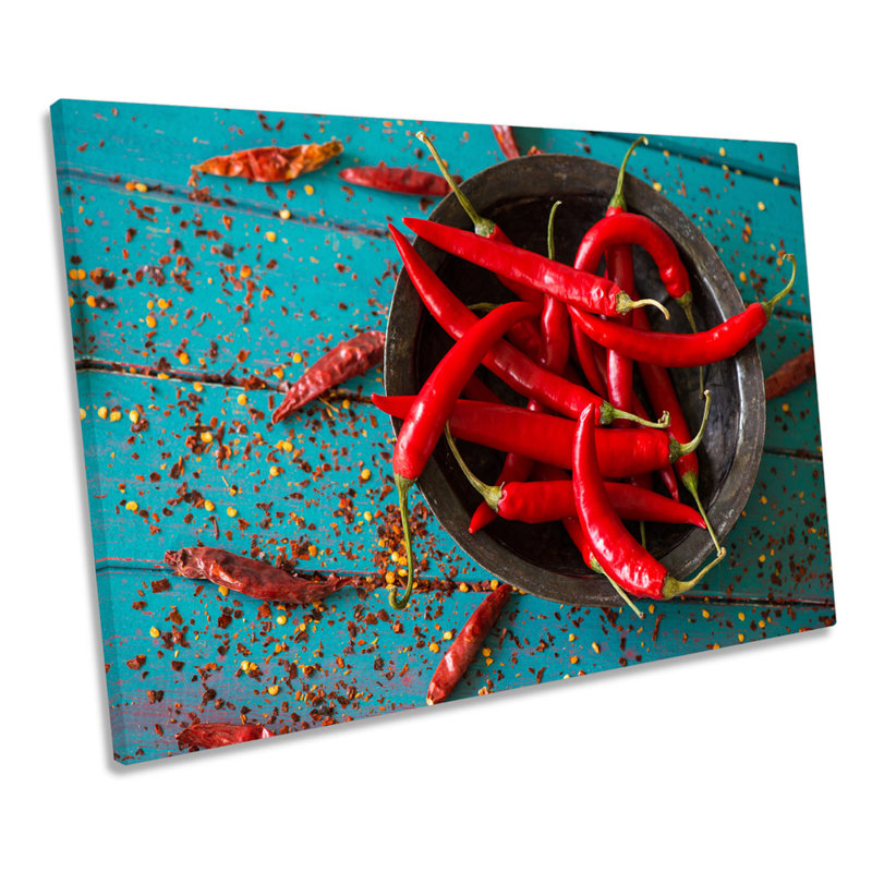 Red Hot Chilli Kitchen Bowl - Wrapped Canvas Print, 30.5cm H x 45.7cm W