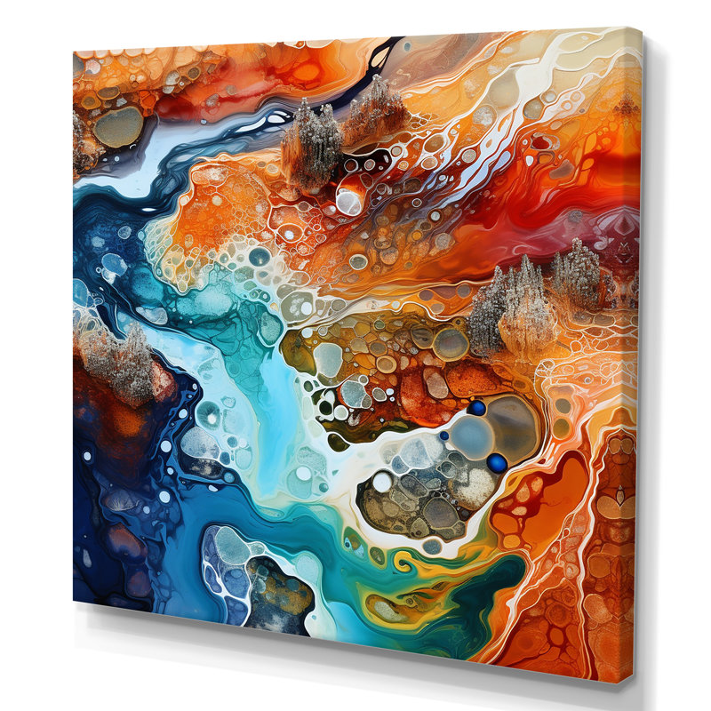 «Blue and Brown Geyser», impression sur toile, H 24 po x l 24 po x P 1 po, Toile tendue