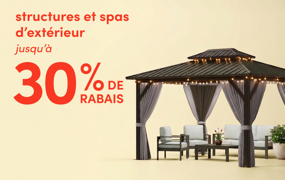 structures et spas d'extérieur en solde