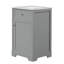 Meuble-lavabo de 20 po avec lavabo, gris. Panneau robuste, lavabo en céramique. Porte à fermeture douce de l'armoire, tablette réglable pour le rangement. Composant moderne de teinte grise. Résistant et lavabo. Porte et tablettes de rangement.