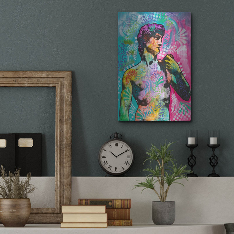 Dakota Fields «David» par Dean Russo, art mural en métal, H 16 po x l 12 po