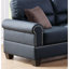 Ensemble de canapé en cuir retravaillé noir 2 pièces pour canapé et causeuse