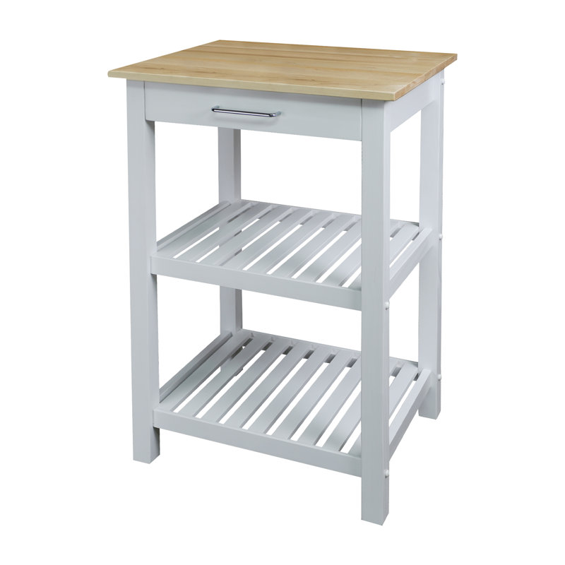 Herriott 23'' Wide Prep Table with Solid Wood Top, White