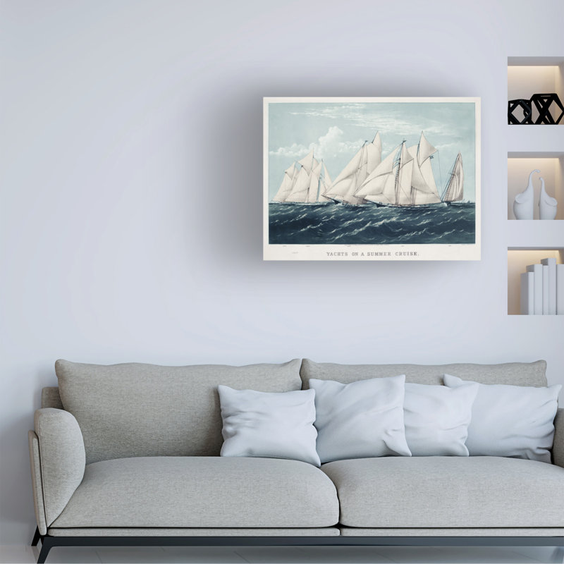 Bolognaise "Antique Yacht III" sur toile, H 35 po x l 47 po