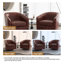 Fauteuil demi-tonneau pivotant en similicuir avec base en bois massif Applewold-90757931