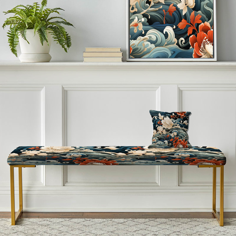 Shogun Aesthetics - Chinese Upholstered Gold Bench