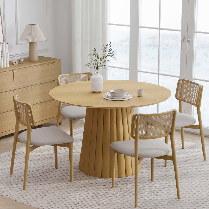 Table de salle à manger en bois massif, Chêne, H 30 po x L 46 po x l 46 po