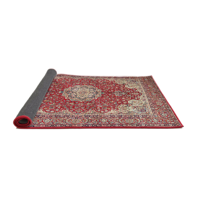 Tapis oriental en laine rouge, Rond 8 pi